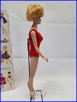 Vintage Platinum Barbie Doll #6 Bubblecut in Box withStand Mattel Japan 1962