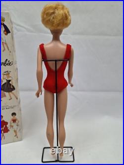 Vintage Platinum Barbie Doll #6 Bubblecut in Box withStand Mattel Japan 1962