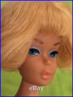 Vintage Platinum Blonde American Girl Barbie With Peach Lips And Box. Japan