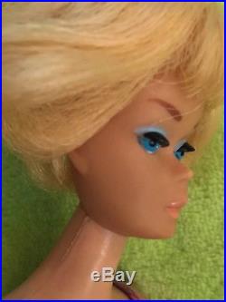 Vintage Platinum Blonde American Girl Barbie With Peach Lips And Box. Japan
