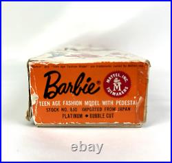 Vintage Platinum Blonde Bubble Cut Barbie Doll Box Booklet & Stand Stunning