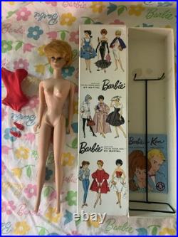 Vintage Platinum Bubblecut Barbie In Box With Original Accessories