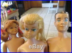 Vintage Ponytail Barbie 1962, Ken 1960, Scooter 1963 for parts Japan doll lot