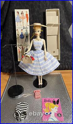 Vintage Ponytail Barbie #3, IN TM Outfit #969Suburban Shopper, TM Box & StandEUC