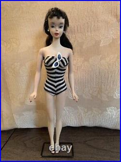 Vintage Ponytail Barbie #3, brunette, sought after blue eyeshadow, one owner