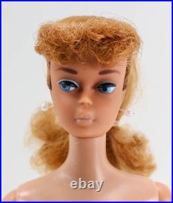 Vintage Ponytail Barbie #6/7 Ash Blonde In Golden Girl Dress WithPurse