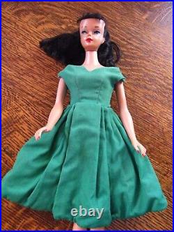 Vintage Ponytail Barbie Doll 1958 Brunette Blue Eyes Mattel Pat Pend Gowns Japan