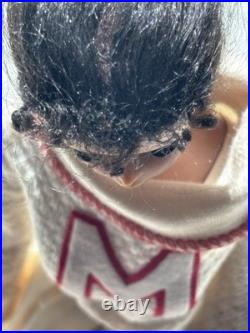 Vintage Ponytail Barbie Doll #3/4 Brunette Flocked Tm Pats Pending Japan