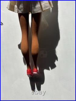 Vintage Ponytail Barbie Doll #3/4 Brunette Flocked Tm Pats Pending Japan