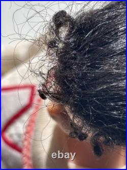 Vintage Ponytail Barbie Doll #3/4 Brunette Flocked Tm Pats Pending Japan