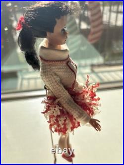 Vintage Ponytail Barbie Doll #3/4 Brunette Flocked Tm Pats Pending Japan