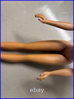 Vintage Ponytail Barbie Doll #3/4 Brunette Flocked Tm Pats Pending Japan