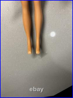 Vintage Ponytail Barbie Doll #3/4 Brunette Flocked Tm Pats Pending Japan