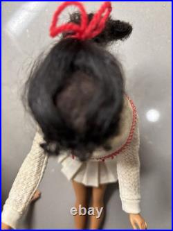 Vintage Ponytail Barbie Doll #3/4 Brunette Flocked Tm Pats Pending Japan