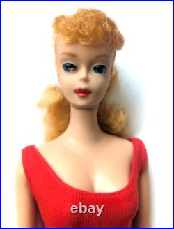 Vintage Ponytail Barbie Doll #5 Blonde Gorgeous Top Knot Swimsuit EX/NM No Green Vintage Ponytail Barbie Doll #5 Blonde Gorgeous Top Knot Swimsuit EX/NM No Green