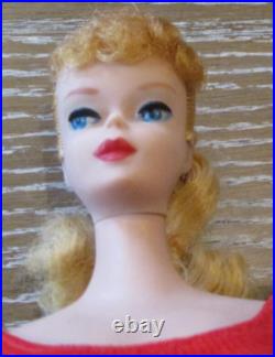 Vintage Ponytail Barbie Doll #5 Blonde Gorgeous Top Knot Swimsuit EX/NM No Green Vintage Ponytail Barbie Doll #5 Blonde Gorgeous Top Knot Swimsuit EX/NM No Green