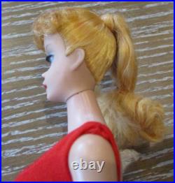 Vintage Ponytail Barbie Doll #5 Blonde Gorgeous Top Knot Swimsuit EX/NM No Green Vintage Ponytail Barbie Doll #5 Blonde Gorgeous Top Knot Swimsuit EX/NM No Green