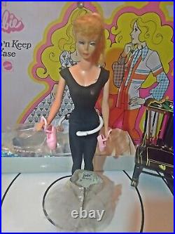 Vintage Ponytail Barbie Doll #7 Blonde Hair 1960s BLK/W TAGGED CLOTHES TLC