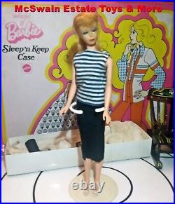 Vintage Ponytail Barbie Doll #7 Blonde Hair 1960s BLK/W TAGGED CLOTHES TLC