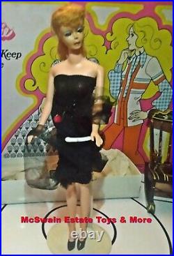 Vintage Ponytail Barbie Doll #7 Blonde Hair 1960s BLK/W TAGGED CLOTHES TLC