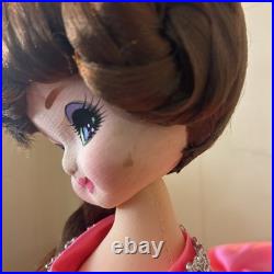 Vintage Posable Doll Big Eyes Japan Pink Dress 19 Inch Fashion Doll