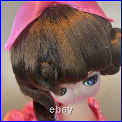 Vintage Posable Doll Big Eyes Japan Pink Dress 19 Inch Fashion Doll