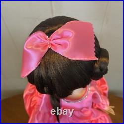 Vintage Posable Doll Big Eyes Japan Pink Dress 19 Inch Fashion Doll
