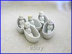 Vintage Quintuplet Penny Doll Set, Antique Porcelain Made in Japan Toys