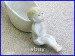Vintage Quintuplet Penny Doll Set, Antique Porcelain Made in Japan Toys
