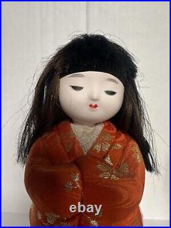 Vintage Rare Japanese ichimatsu doll Pair Silk Kimonos Antique Handcrafted