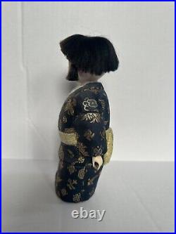 Vintage Rare Japanese ichimatsu doll Pair Silk Kimonos Antique Handcrafted