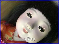 Vintage Retro Japanese Doll Geisha Nihon Ningyo Figure Figurine Wooden Case
