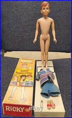 Vintage Ricky Doll In Original Box Stock 1090 Mattel 1964 Skipper's Friend Japan