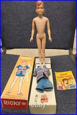 Vintage Ricky Doll In Original Box Stock 1090 Mattel 1964 Skipper's Friend Japan