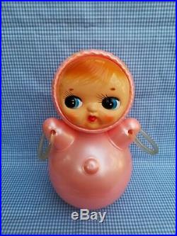 Vintage Roly Poly Japan Celluloid Baby Musical Toy Doll