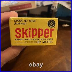 Vintage SKIPPER Doll REDHEAD #950 (1964) Straight Legs Orig BOX Swimsuit