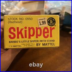 Vintage SKIPPER Doll REDHEAD #950 (1964) Straight Legs Orig BOX Swimsuit