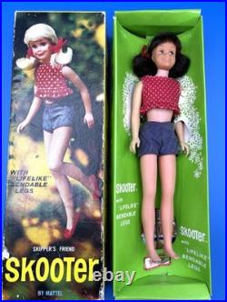 Vintage SKOOTER Doll BRUNETTE Bendable Leg #1120 (1966) NMIB Orig Box COMPLETE