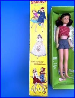 Vintage SKOOTER Doll BRUNETTE Bendable Leg #1120 (1966) NMIB Orig Box COMPLETE