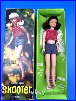 Vintage SKOOTER Doll BRUNETTE Bendable Leg #1120 (1966) NMIB Orig Box COMPLETE