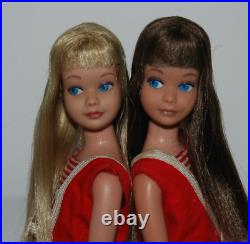 Vintage Sample/prototype Skipper Dolls Blonde And Brunette Large Japan On Foot
