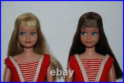 Vintage Sample/prototype Skipper Dolls Blonde And Brunette Large Japan On Foot