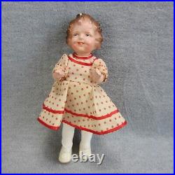 Vintage Shirley Temple Composition Doll 8in Japan Crazing Molded Hair READ
