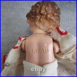 Vintage Shirley Temple Composition Doll 8in Japan Crazing Molded Hair READ