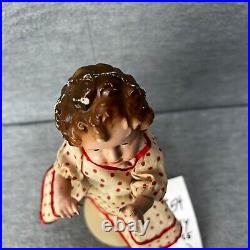 Vintage Shirley Temple Composition Doll 8in Japan Crazing Molded Hair READ