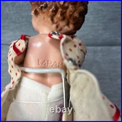 Vintage Shirley Temple Composition Doll 8in Japan Crazing Molded Hair READ