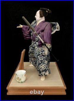 Vintage Showa-Period Samurai Doll Kuroda Bushi, Kamishimo and Spear