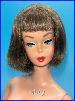 Vintage Silver Brunette Long Hair High Color American Girl Barbie Doll HEAD