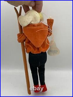 Vintage Skier Girl Doll Figure Posable Herman Pecker Original Tags Japan Rare