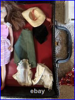 Vintage Skipper Barbie Doll, Black Case Black Clothing And Accessories